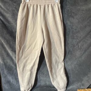 Shein Cream Elastic Waist Joggers